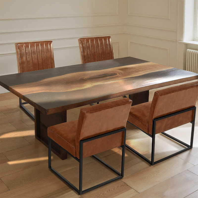 Chaise d'appoint rembourrée en similicuir, Brun