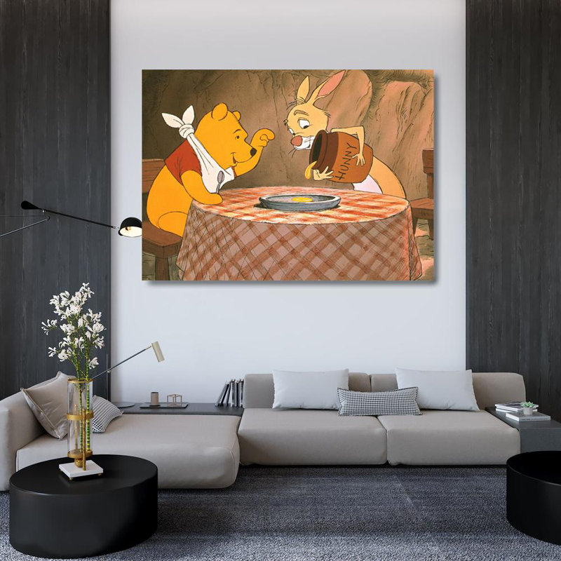 Ourson et lapin, H 35 po x l 48 po
