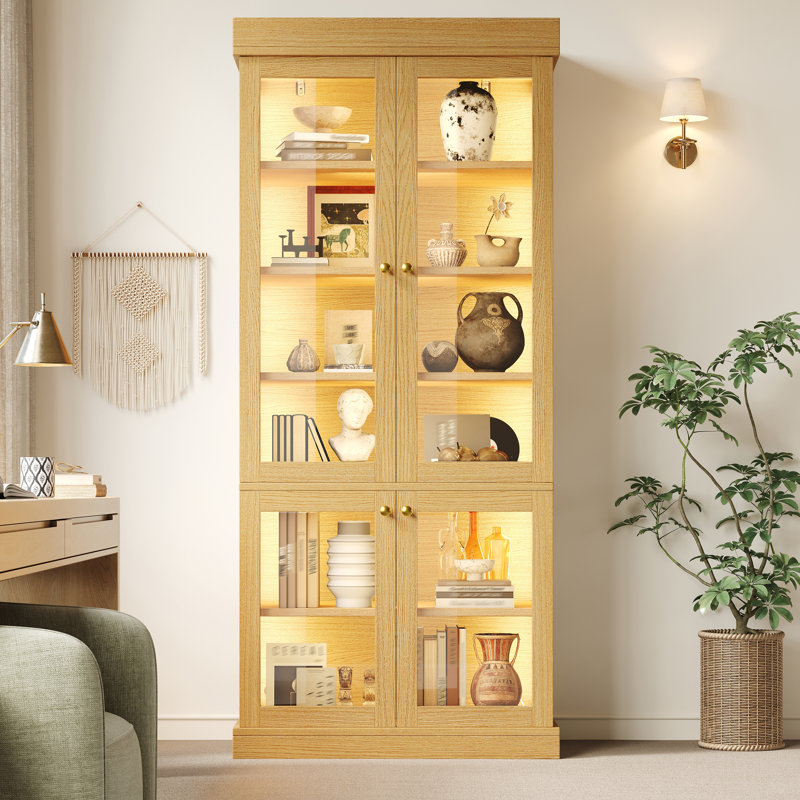 80 cm W Display Cabinet, Natural