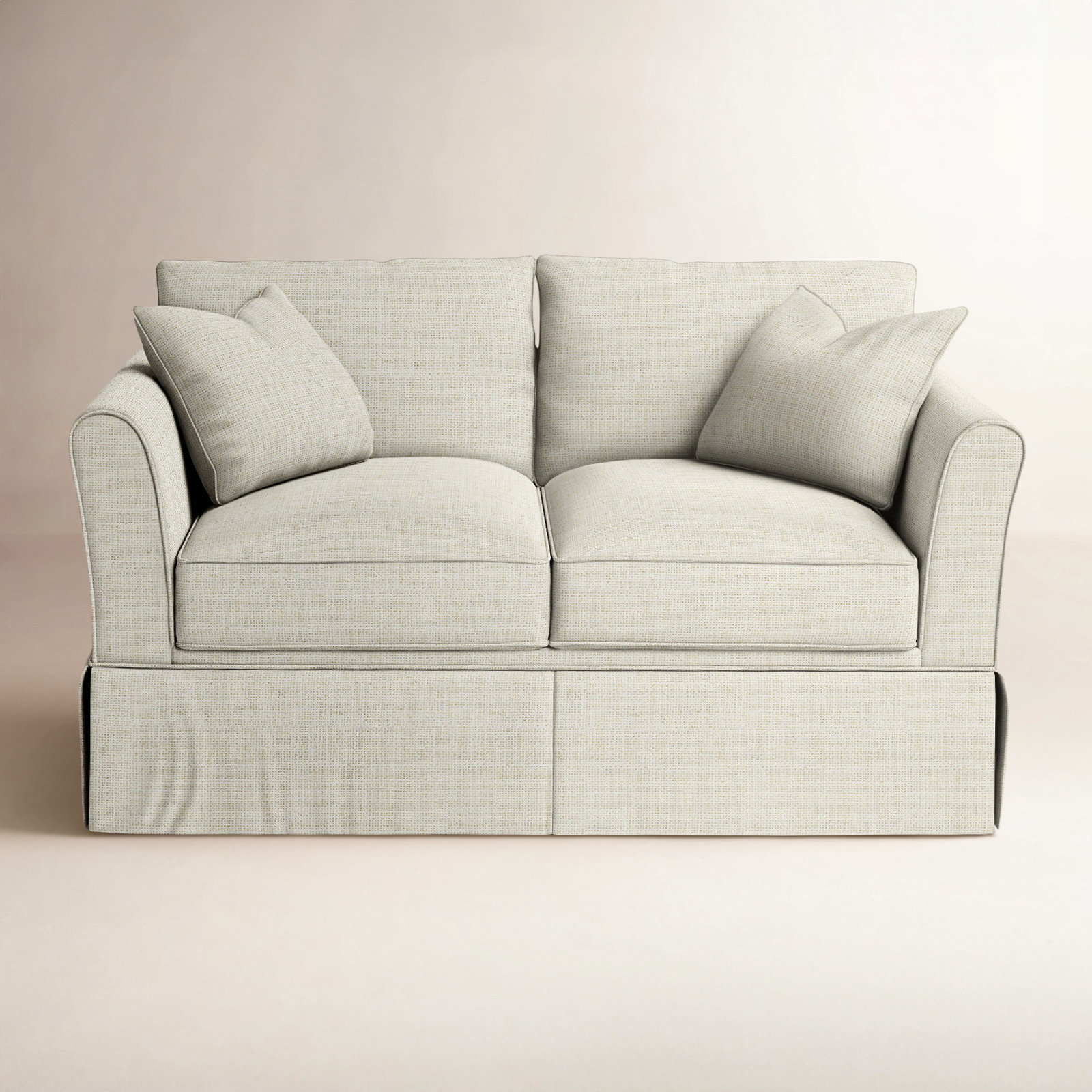 Shelby 60'' Upholstered Sofa, Bevin Natural Linen Blend