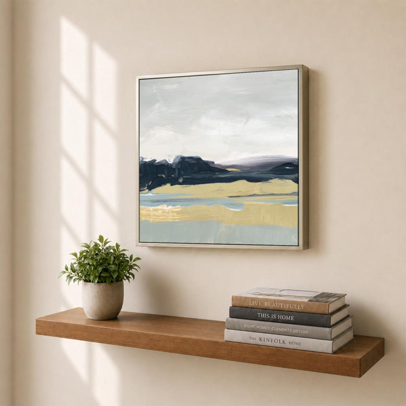 Midday Display II par Sundance Graphics - Graphisme sur toile, H 30 po x l 30 po, Cadre plat flottant, Champagne