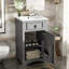 Meuble-lavabo de 20 pouces avec lavabo en céramique, porte à fermeture en douceur et poignée pour faciliter les petits travaux de rangement-1014920528