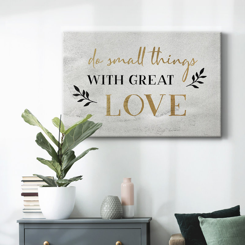 Small Things Gold-Gallery Wrapped Canvas, 12" H x 18" W