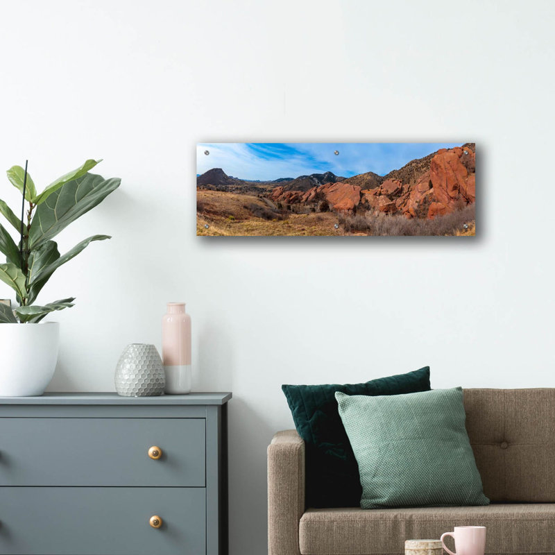 «Colorado Red Rocks Panorama» par Epic Portfolio, art mural en verre acrylique, H 12 po x l 36 po