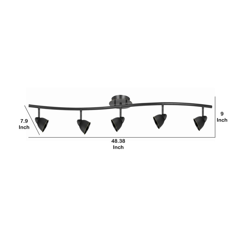 7.9'' 5 -Light Fixed Track Track Kit, Black