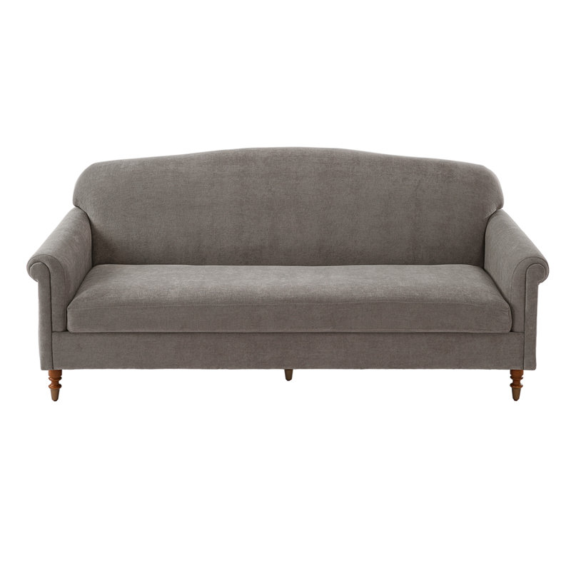 Causeuse moderne à 2 places avec canapé et accoudoirs roulés 77,5 po Modern, Grey Chenille