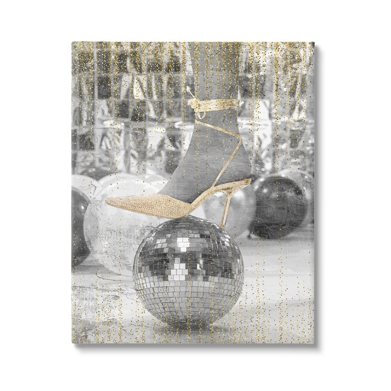 " Glam Heels Disco Ball " by Kim Allen, 20" H x 16" W x 1.5" D