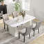 Ensemble de salle à manger rectangulaire à double piédestal avec table de salle à manger de style crème-74849809-74849810