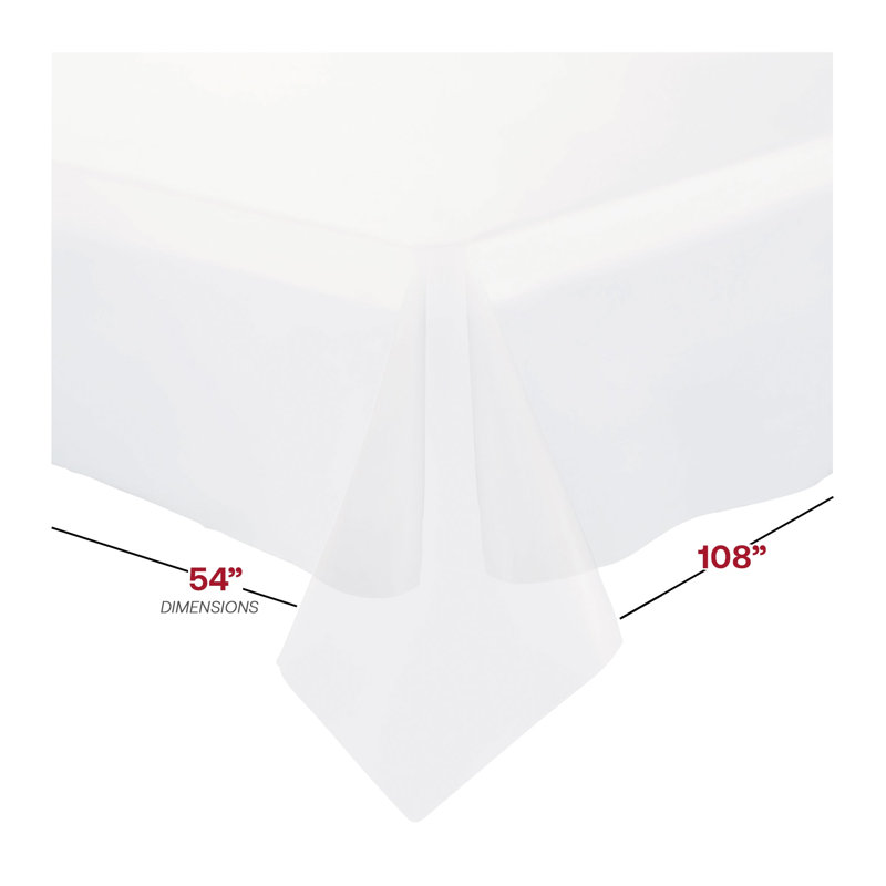 Nappes rectangulaires jetables en plastique transparent (137 cm x 274 cm) - 96 nappes