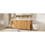 Meuble-lavabo double autoportant de 60 po avec structure en bois massif, tiroir pour appareils profonds, deux lavabos SMC et rangement à 7 compartiments