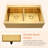 36" L x 22" W Workstation Gold Farmhouse 50/50 Double Bowl 16 Gauge Stainless Steel Kitchen Sink with Accessories