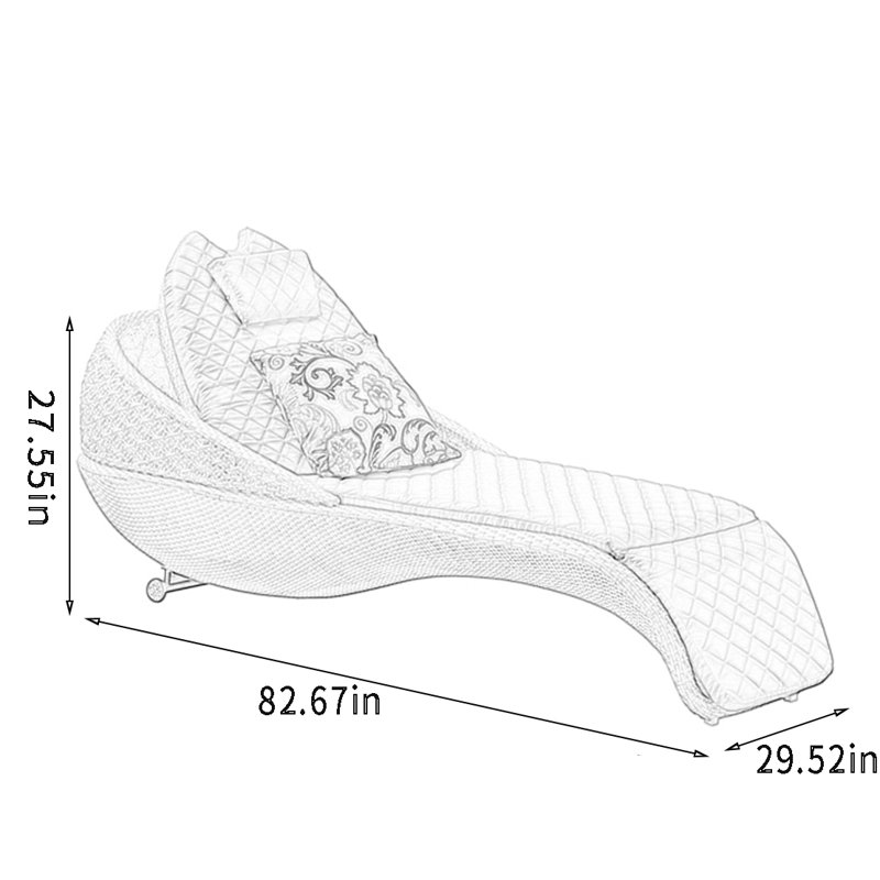 Chaise longue d'extérieur en osier pour l'extérieur