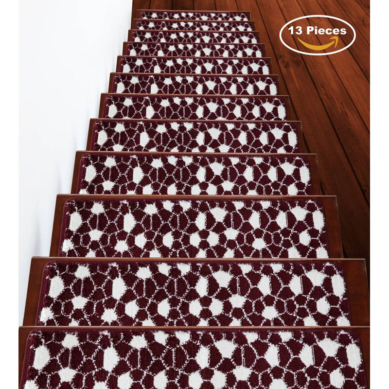 Tapis d'escalier 9x28in , Rouge