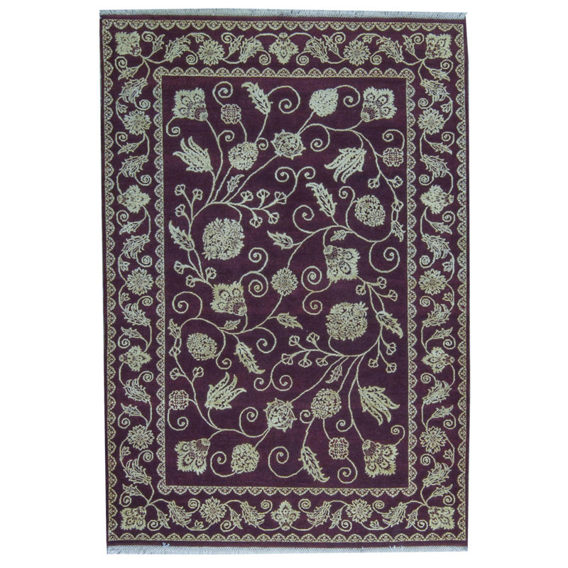 Tapis rouge noué à la main de haute qualité