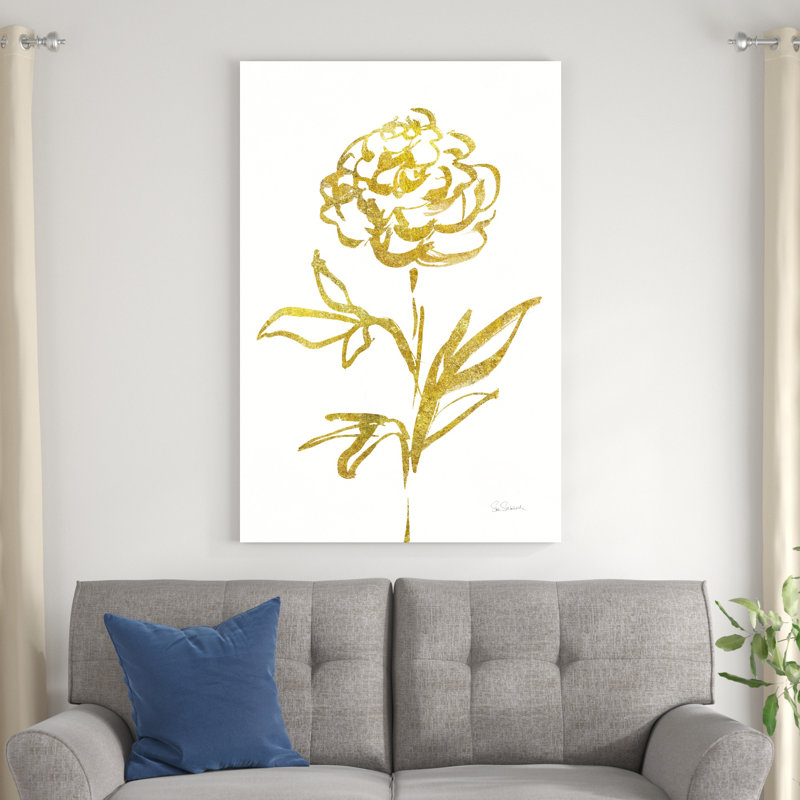 Floral Line II or blanc, H 32 po x l 48 po x P 1,25 po