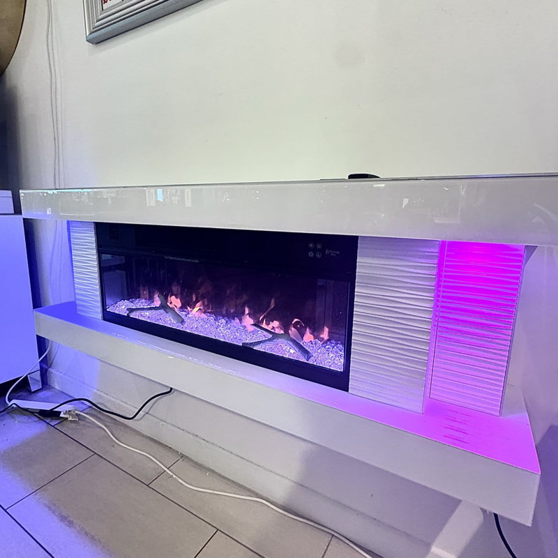 Metro Lane 140cm W White Electric Fireplace
