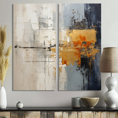 Abstract Cityscape II - Abstract Collages Large Wall Decor 2 Panels