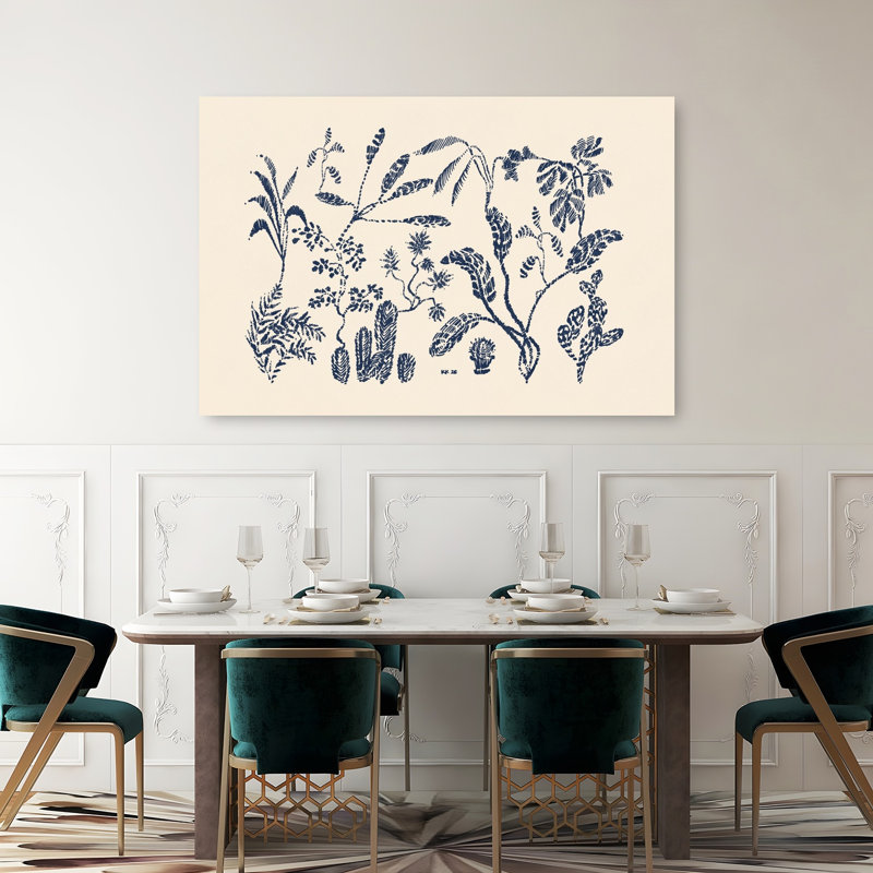 Indigo Botanical Collection, 40" H x 60" W