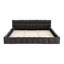 Très grand cadre de lit tapissier très grand avec tissu épais, lit plateforme grand format en chenille avec tête de lit et structure solide. Aucun sommier tapissier requis - gris foncé (88,5 po x 85,5 po x 24 po)-2125992637