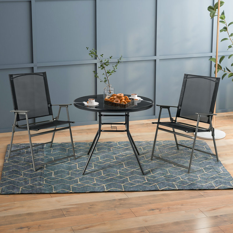 Round Glass Outdoor Dining Table