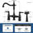 Double Handle Bridge Kitchen Faucet With Faucet-side Sprayer In Oil Rubbed Bronze-125999851
