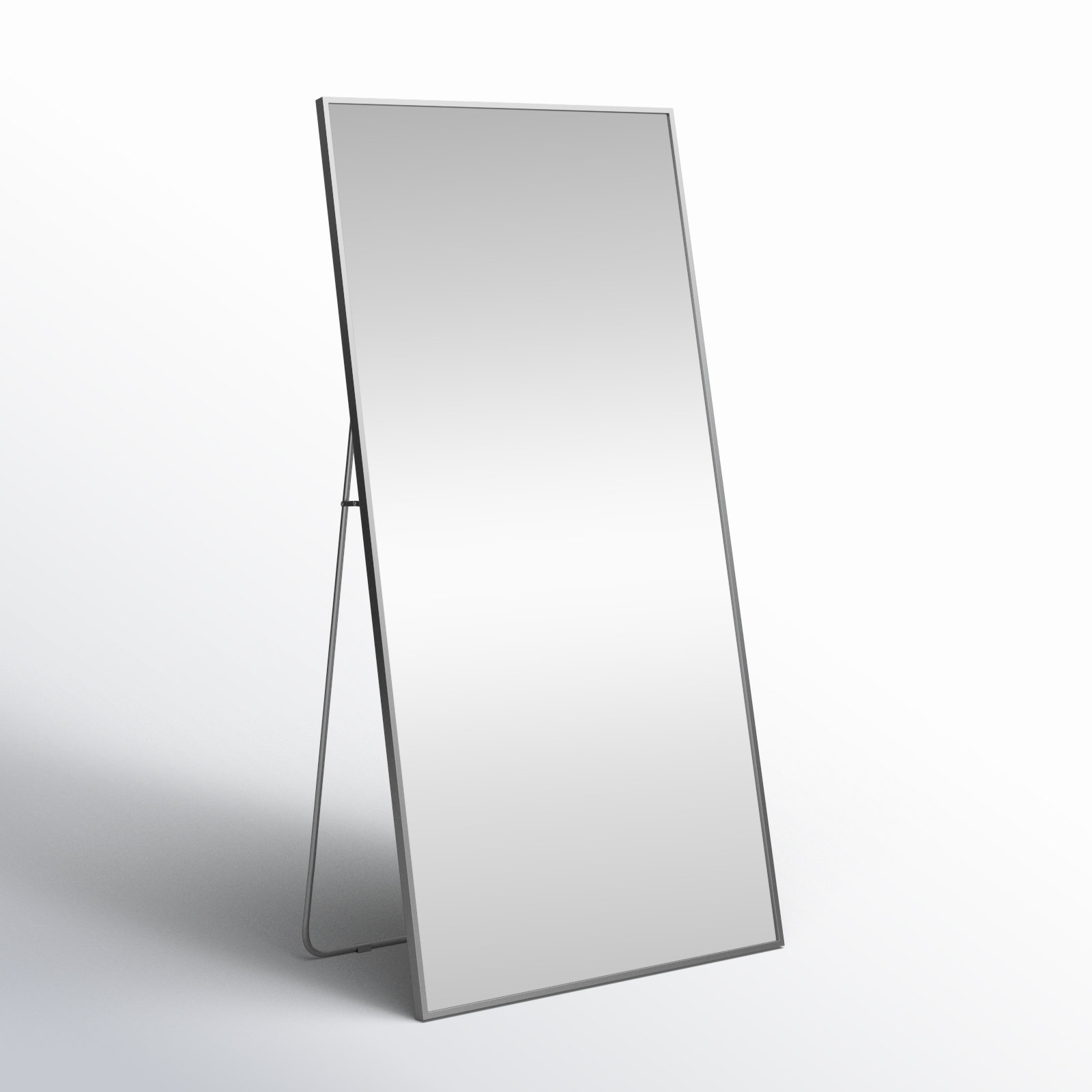 Sabine Metal Rectangle Floor Mirror, 72" x 36", Silver