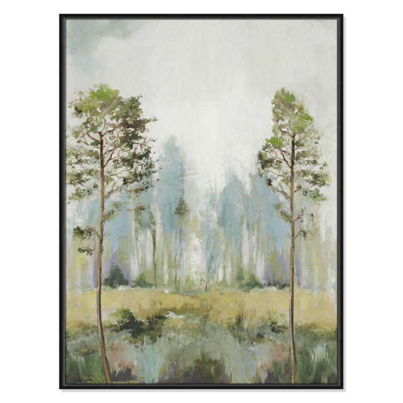 Tall Green Trees II by Allison Pearce, Black, 41.5" H x 31.5" W