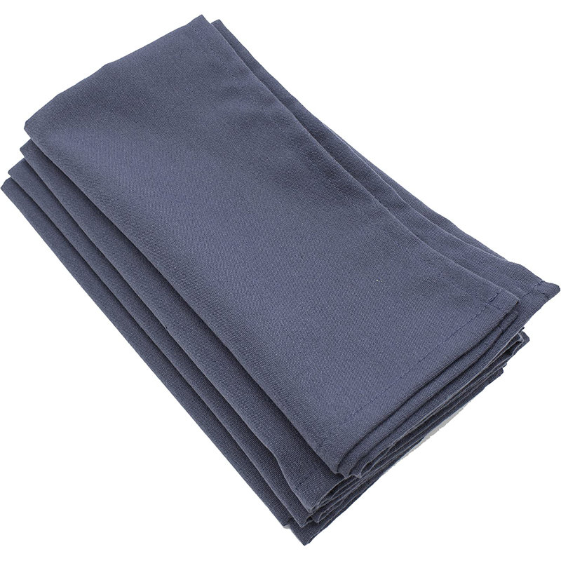 Polyester No Pattern Square Napkin, Navy Blue