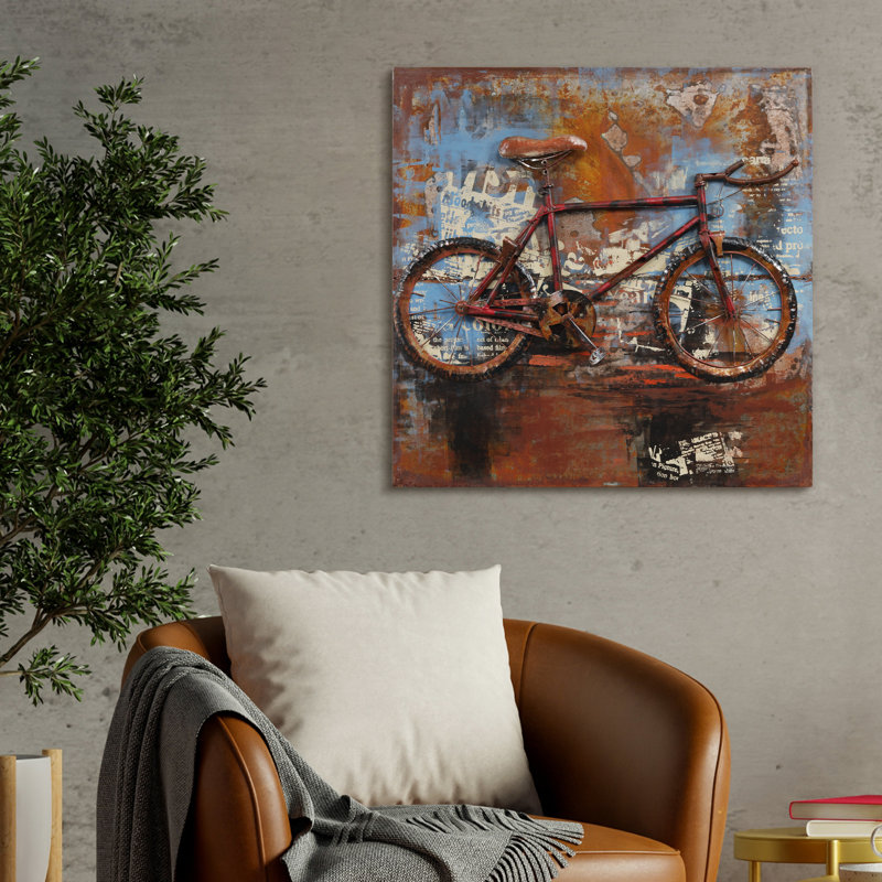 'Biking' 3D Metal Wall Art