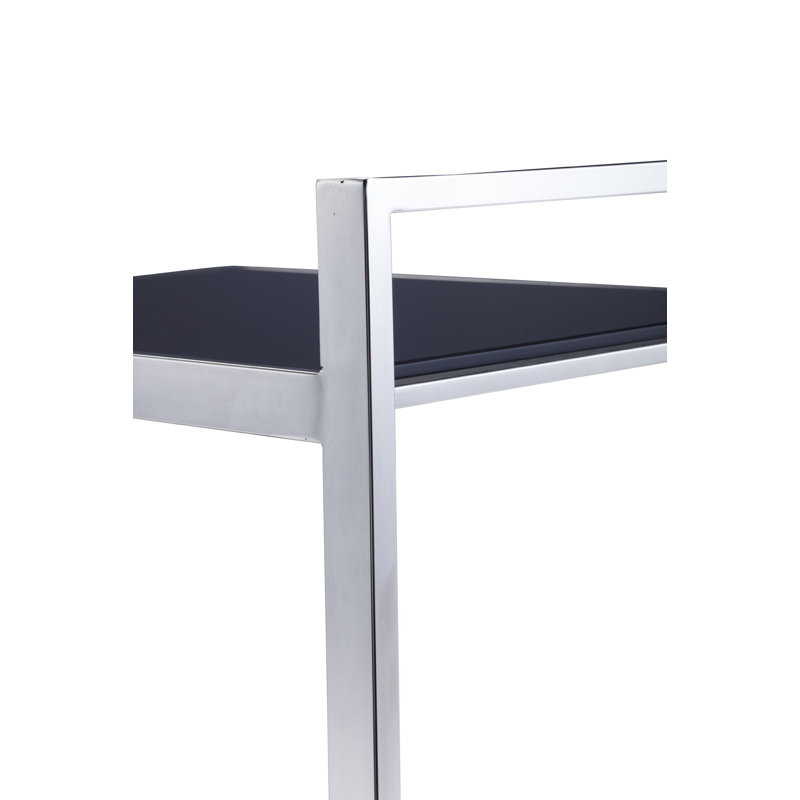 Luxe Glass and Stainless Steel Bar Cart