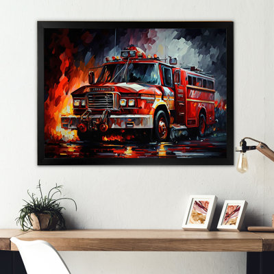 Le camion de pompiers Fiery Pursuit II - Transport de camion de pompiers, impression sur toile