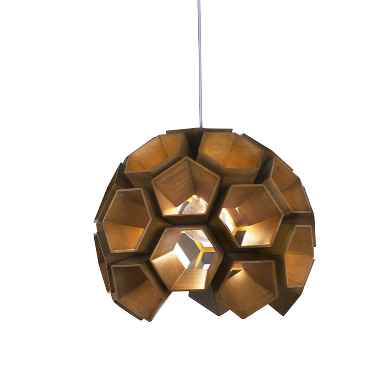 Constella Dark Bronze Honeycomb Glass Pendant Light