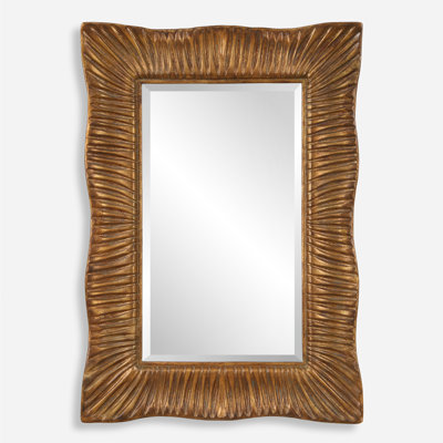Miroir festonné doré antique Caterina