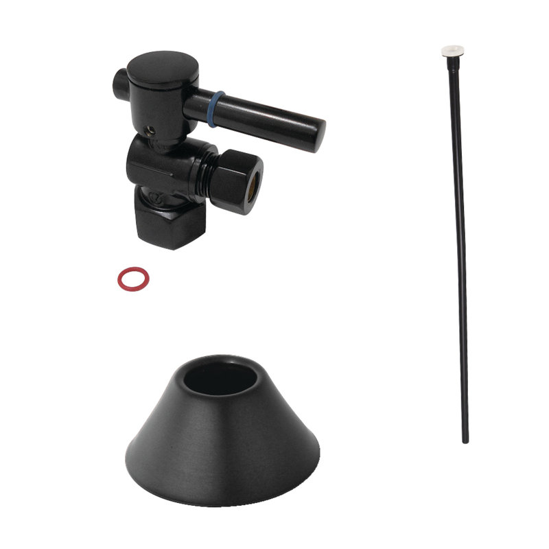 Kingston Brass Trimscape Contemporary Plumbing Toilet Trim Kit, Matte Black