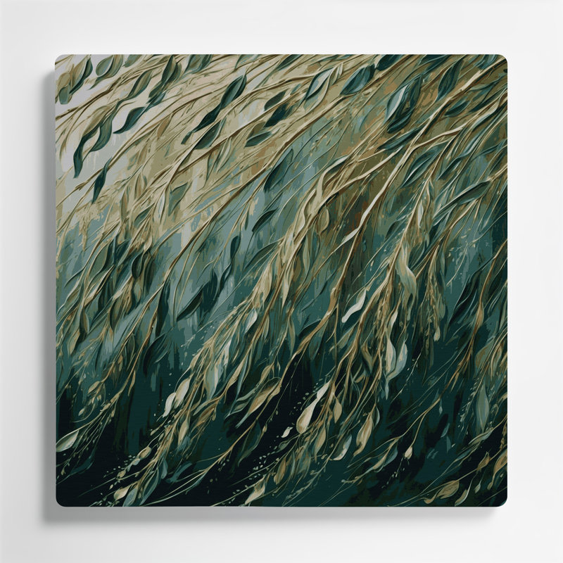 Art mural en métal Botanical Willow Branches, H 12 po x l 12 po