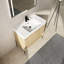 Meuble-lavabo 36 po avec lavabo simple en résine et solution de rangement - Armoire polyvalente en chêne 36