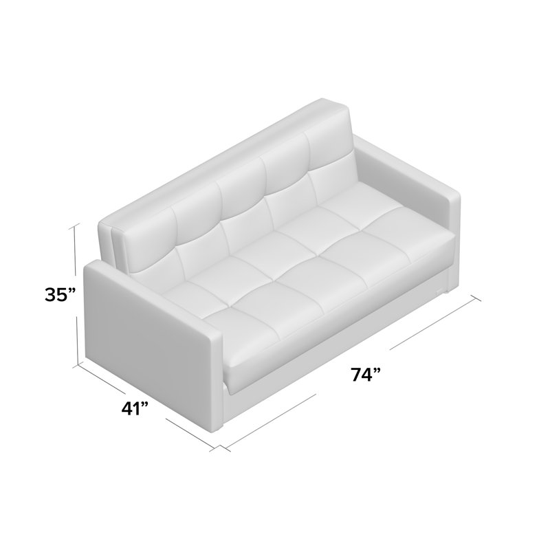 Utica Upholstered 74'' Sleeper Sofa, Brown