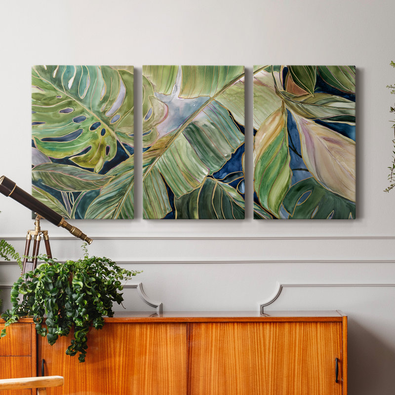 Sun Tipped Tropicals - Ensemble de 3 reproductions sur toiles tendues, H 12 po x l 24 po x P 1 po
