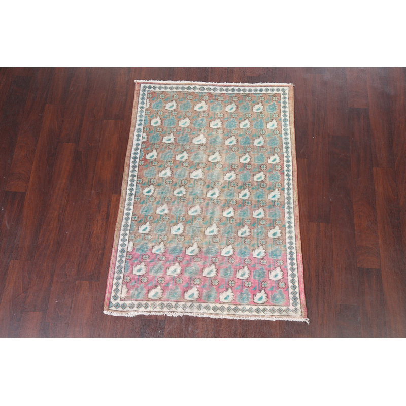 Tapis rétro en laine noué à la main Tabriz