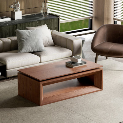 Table basse relevable, table basse moderne avec rangement et hauteur réglable