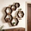 Ensemble de 6 tablettes flottantes hexagonales Farmhouse Honeycomb-1647048975
