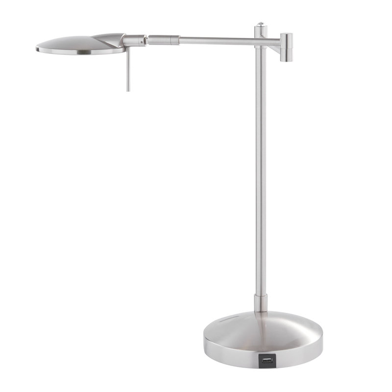 Millsap Adjustable Metal USB Desk Lamp, Satin Nickel