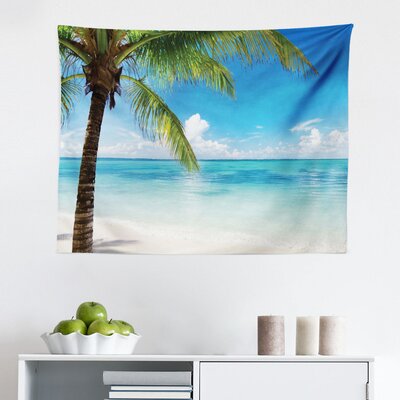 Ambesonne Ocean Tapestry, Exotic Beach Water And Palm Tree By The Shore Clear Sky Landscape Image, Fabric Wall Hanging Decor For Bedroom Living Room D -  East Urban Home, EDC58DED481A4C139F1528992C498F26