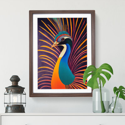 Bold Peacock No.7 - Single Picture Frame Painting
