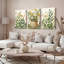 Ensemble de 3 tableaux muraux floraux et botaniques sur toile tendue, pour la décoration du salon-389616649