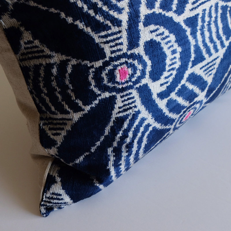 Frye Feather Throw Pillow, Ikat 19