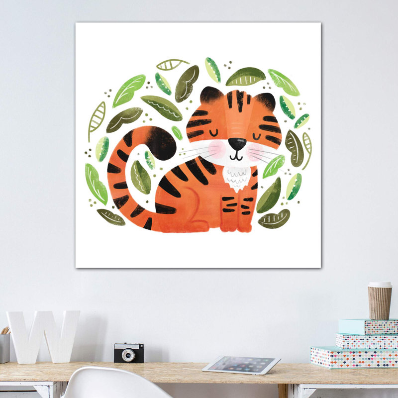 Safari Cuties Tiger - impression d'art graphique, Toile tendue, H 48 po x l 48 po x 1,5 po