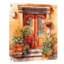 Porte d'entrée de jardin rouge et beige-101505028