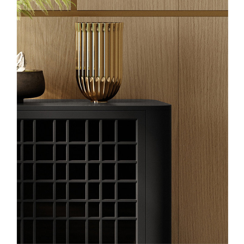 Crédence en bois massif New China Simple, Noir, 23.65'' H x 70.86'' W x 15.74'' D