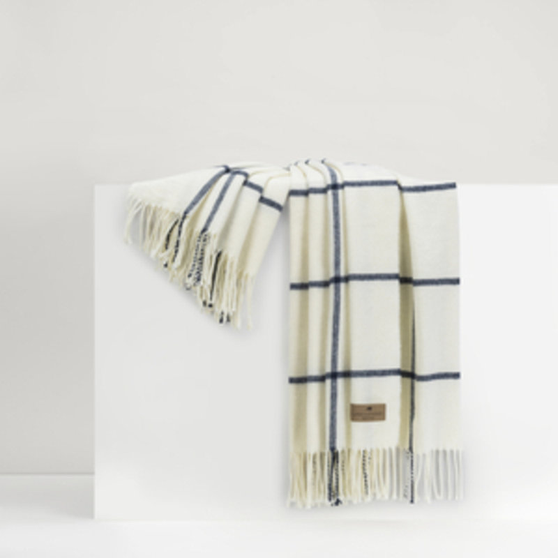Lexington Plaid Throw, Navy